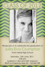 green grey graduation invitation
