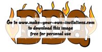 bbq in flames clipart