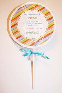 homemade lollipop invitations