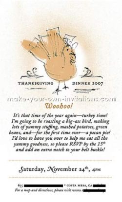 Thanksgiving Dinner Invitations