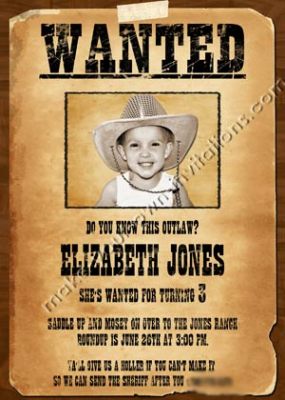 Wanted poster with cowboy hat