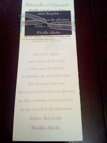 ribbon wedding invites