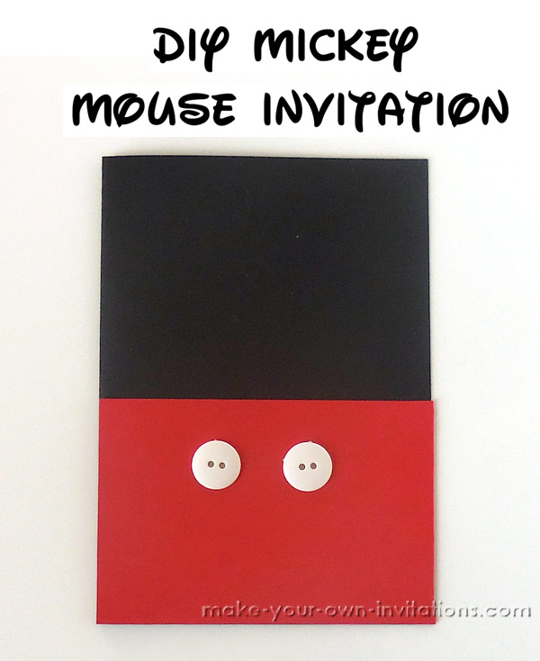 Homemade Mickey Mouse Birthday Invitations