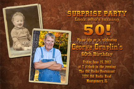 birthday party invitations turning 50
 on Make 50th Birthday Invitations - How to create homemade invitation