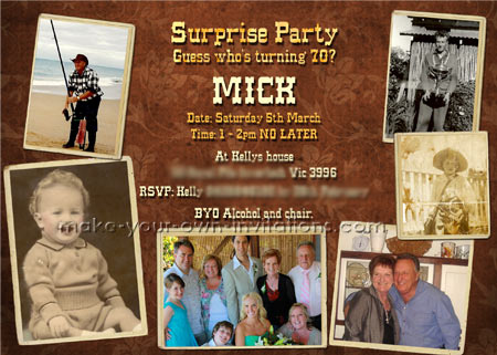 70th Birthday Invitations