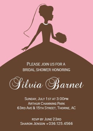 silhouette invitations for Bridal showers