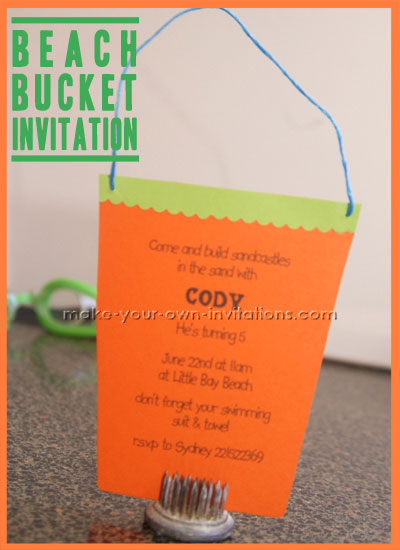 beach bucket invitations