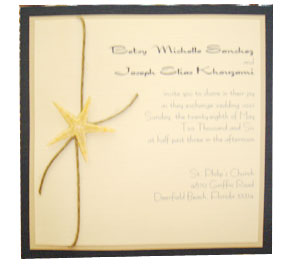 starfish beach wedding invitations