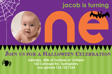 Halloween 1st Birthday Invitation