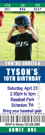 Baseball Ticket Invitation