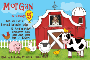 farmyard birthday invitation