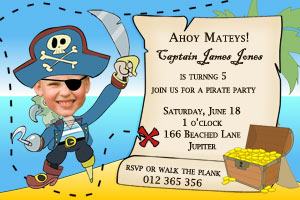 Birthday Party Invitation Templates on Pirate Birthday Party Invitations   Printable Photo Invitation Designs