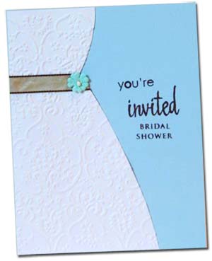 wedding dress invitations for a bridal shower