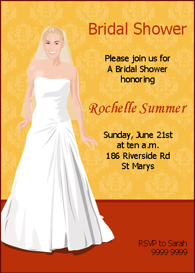 Bridal Shower Invite on Custom Bridal Shower Invitation Samples