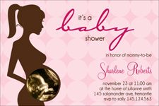 Pink sonogram invitation