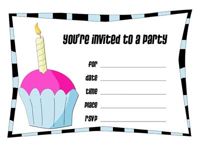printable birthday invitations - cupcake