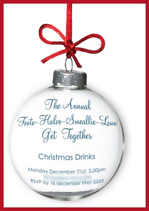 Holiday Party Invitations on Make A Bauble Christmas Invitation For Your Holiday Party