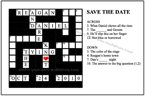 Crossword Save The Dates