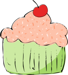 green cupcake invitation clipart