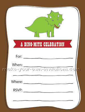 printable dinosaur invitation