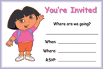 free printable dora invitation