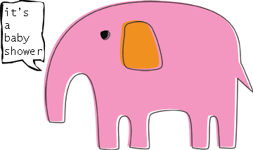 pink elephant clipart baby shower