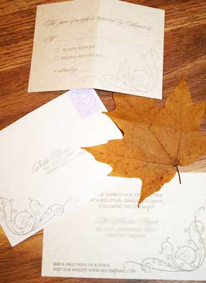 fall wedding invitations the inner details