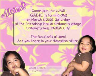 gabbies hawaiian luau invitations