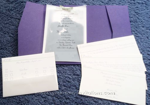 Here is one sample of a gorgeous homemade pocket fold wedding invitation was