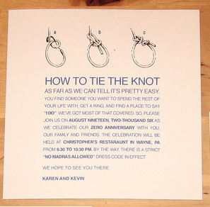 How to tie the knot Wedding Invitations