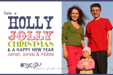 Holly Jolly Printable Christmas Card 