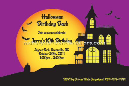 Printable Halloween Birthday Invitation design