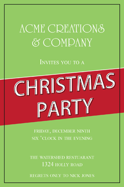 Holiday Party Invitations on Is Our Simple Clean Lined Christmas Themed Holiday Party Invitation