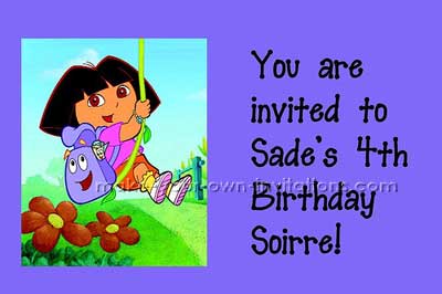 Dora  Explorer Birthday Cakes on Dora Birthday Invitations   This Dora Party Invitation Idea Rocks