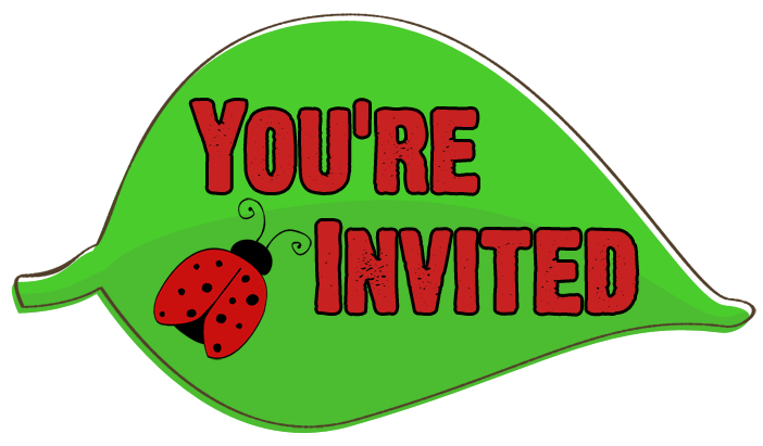 You're Invited ladybug on a leaf. ladybug number one clipart
