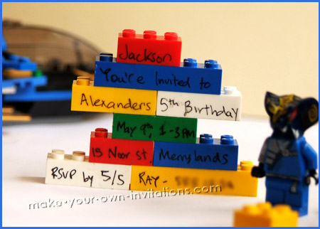 Lego party invitations