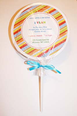 homemade lollipop invitations