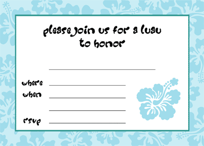 Party Invitations Printable on Luau Party Invitation   Hibiscus Flowers