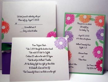 Finished stamped Invitations using stamps