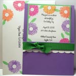Making wedding invitations with rubber stamped flowers