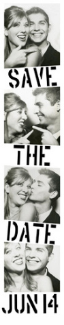 photo booth with wording save the date