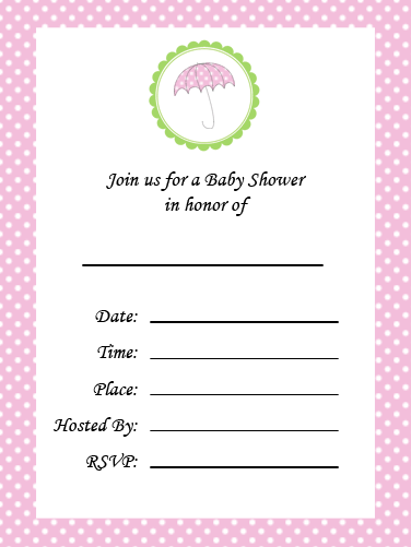 printable baby shower invitations for a girl