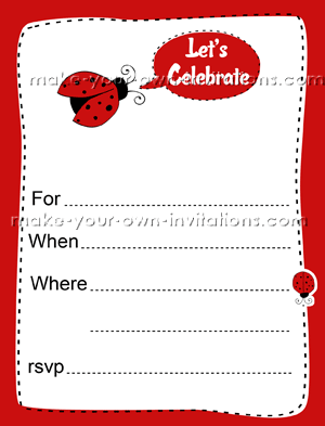 printable ladybug party invitations