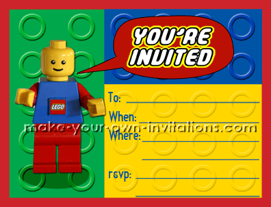 Party Invitations Printable on Printable Lego Party Invitation