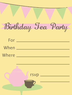 Printable Party Invitations on Printable Tea Party Invitations   Free Birthday Party Invitations