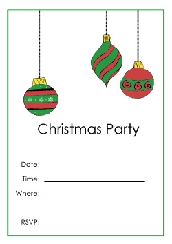    Prom Dress on Christmas Party Invitations Write In By Petra