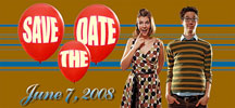 retro wedding save the dates