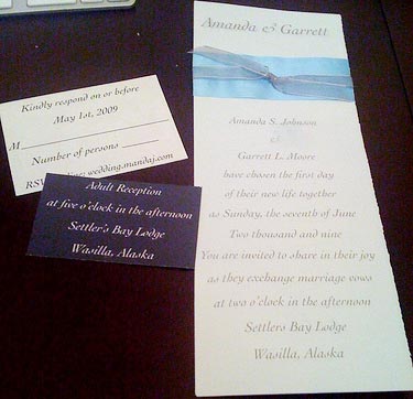 ribbon wedding invitations.