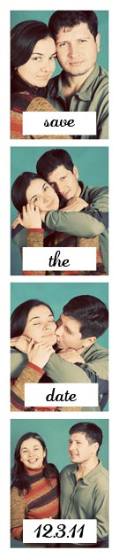 Photo booth Save the Date Strip in vintage tones