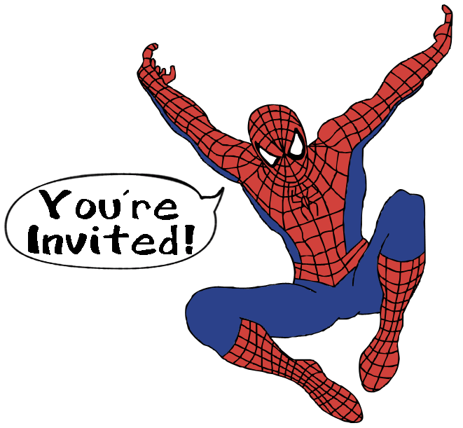 Spiderman invitation clip art 